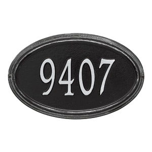 Whitehall Concord Oval Plaque Black Silver