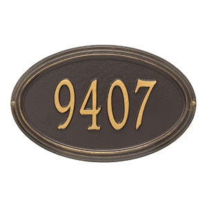 Whitehall Concord Oval Plaque Bronze Gold