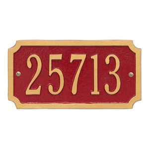 Whitehall Cut Corner Plaque Red Gold