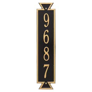 Whitehall Exeter Vertical Plaque Black Gold