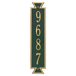 Whitehall Exeter Vertical Plaque Green Gold