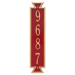 Whitehall Exeter Vertical Plaque Red Gold