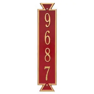 Whitehall Exeter Vertical Plaque Red Gold