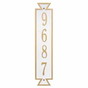 Whitehall Exeter Vertical Plaque White Gold