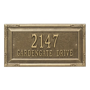 Whitehall Gardengate Address Plaque Antique Bronze