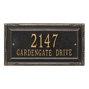 Whitehall Gardengate Address Plaque Black Gold