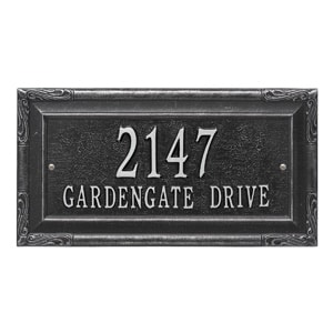 Whitehall Gardengate Address Plaque Black Silver