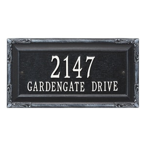 Whitehall Gardengate Address Plaque Black White