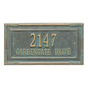 Whitehall Gardengate Address Plaque Bronze Verdigris