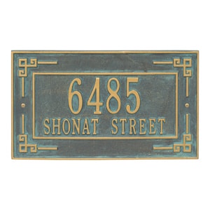 Whitehall Key Corner Plaque Bronze Verdigris