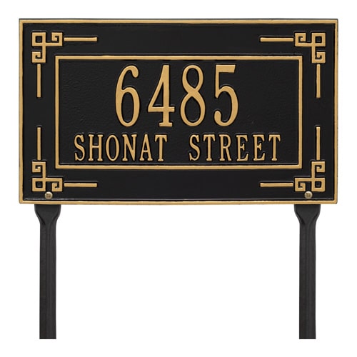 Whitehall Key Corner Rectangle Lawn Marker Address Plaque Product Image