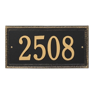 Whitehall Mason's Rectangle Plaque Black Gold