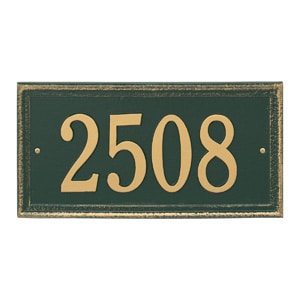 Whitehall Mason's Rectangle Plaque Green Gold