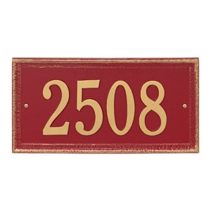 Whitehall Mason's Rectangle Plaque Red Gold