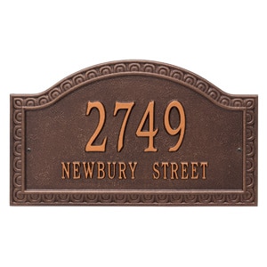 Whitehall Penhurst Address Plaque Antique Copper