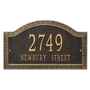 Whitehall Penhurst Address Plaque Black Gold