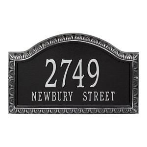 Whitehall Penhurst Address Plaque Black Silver