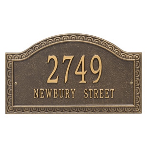 Whitehall Penhurst Address Plaque Bronze Gold