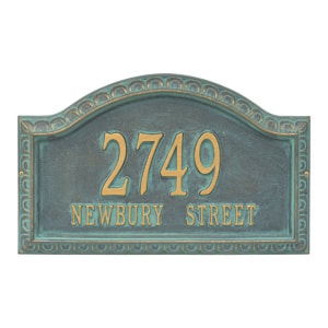 Whitehall Penhurst Address Plaque Bronze Verdigris