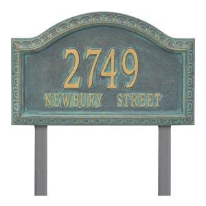 Whitehall Penhurst Lawn Marker Bronze Verdigris