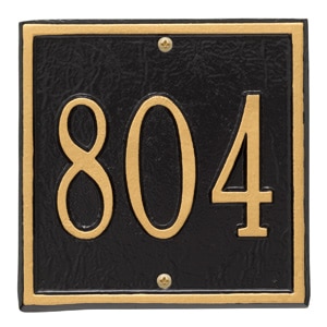 Whitehall Petite Square Plaque Black Gold