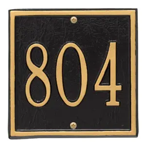 Whitehall Petite Square Plaque Black Gold