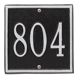 Whitehall Petite Square Plaque Black Silver