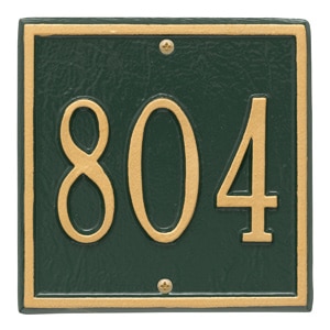 Whitehall Petite Square Plaque Green Gold