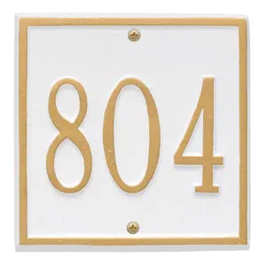 Whitehall Petite Square Plaque White Gold