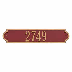 Whitehall Richmond Horizontal Plaque Red Gold