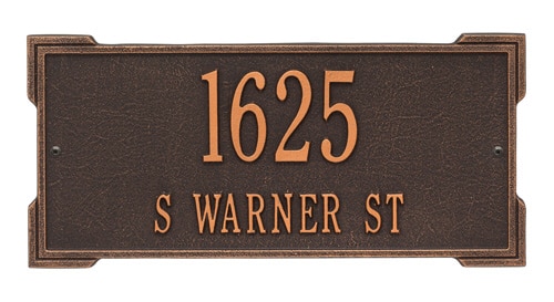 Whitehall Roanoke Address Plaque