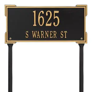 Whitehall Roanoke Lawn Marker Black Gold