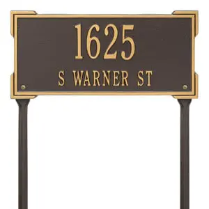 Whitehall Roanoke Lawn Marker Bronze Gold
