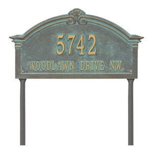 Whitehall Roselyn Lawn Marker Bronze Verdigris