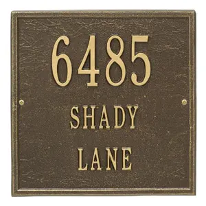 Whitehall Square Address Plaque Antique Bronze