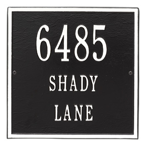 Whitehall Square Address Plaque Black White