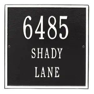 Whitehall Square Address Plaque Black White