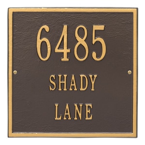 Whitehall Square Address Plaque Bronze Gold