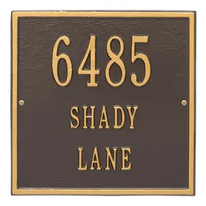Whitehall Square Address Plaque Bronze Gold