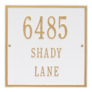 Whitehall Square Address Plaque White Gold