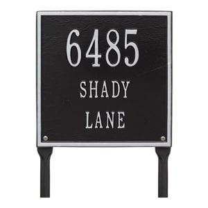 Whitehall Square Lawn Marker Black Silver