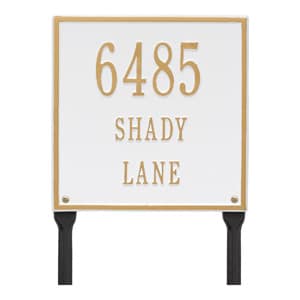 Whitehall Square Lawn Marker White Gold