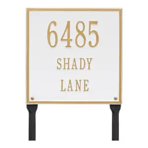 Whitehall Square Lawn Marker White Gold