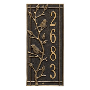 Whitehall Woodridge Vertical Plaque Black Gold