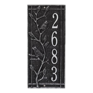 Whitehall Woodridge Vertical Plaque Black Silver