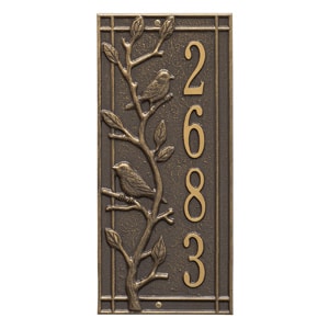 Whitehall Woodridge Vertical Plaque Bronze Gold