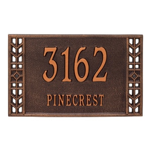 Whitehall Boston Address Plaque Antique Copper