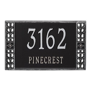 Whitehall Boston Address Plaque Black Silver