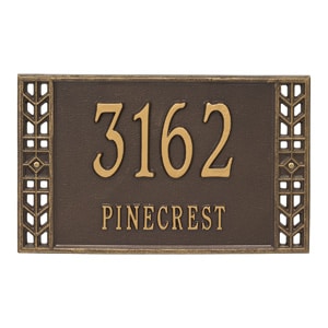 Whitehall Boston Address Plaque Bronze Gold