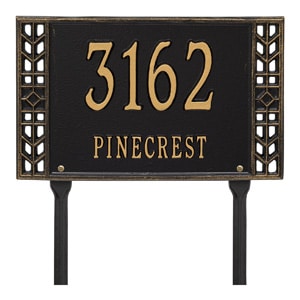 Whitehall Boston Lawn Marker Black Gold